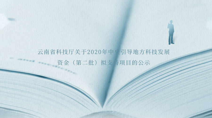 云南省科技厅关于2020年中央引导地方科技发展资金（第二批）拟支持项目的公示